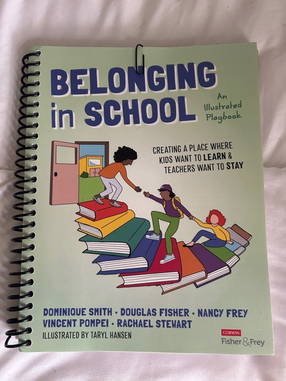 Belonging in school in illustrated playbook by Dominique Smith soft cover